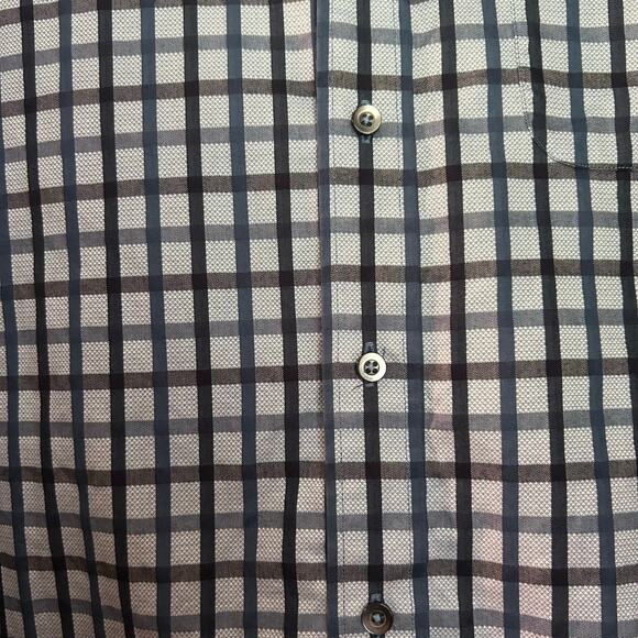 W.H. Belk Sportswear Lot of 2 Long Sleeve LG Button Down Shirt Brown Blue Plaid - Picture 11 of 14